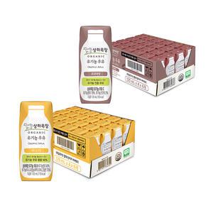 상하목장 유기농 바나나우유, 125ml, 24개 + 유기농 코코아우유, 125ml, 24개