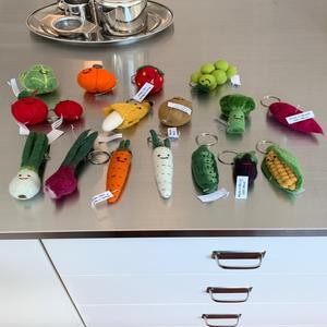 양모펠트 야채 채소키링 브로콜리 완두콩 버섯 대파 네잎클로버 사과 망고 레몬 호박 고구마 감자