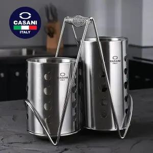 리서스 까사니 고급 스테인레스 수저통 2구 세트