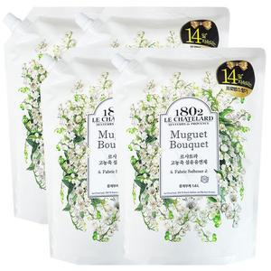 애경산업 르샤트라1802 고농축 섬유유연제 뮤게부케 1600ml 4개