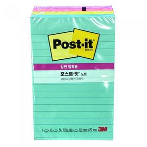 3M 강한점착용 포스트잇 라인 슈퍼노바 네온즈 (45매X4패드) 102X152mm 4621-4SSMIA 필기 줄포스트잇