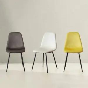 미즈 코듀로이 패브릭 스틸다리 식탁의자 카페 인테리어 의자 1개