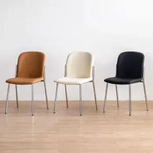 [체어팩토리]카페의자 가죽 크롬 미드센추리 인테리어 모디체어