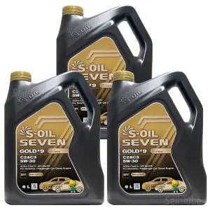에스오일 세븐 골드 9 C2&C3 5W30 6L x 3개 1박스 가솔린 디젤 겸용 100% 합성 엔진오일