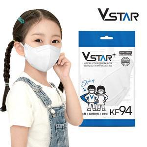 [브이스타]KF94 소형/어린이용 퓨어화이트 50매 새부리형 국내생산 일회용 비말차단마스크