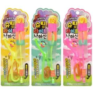 하늘로쏘는 새총모양 불빛 낙하산장난감4P 추억놀이 청소년 캠핑