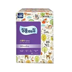 미래생활 잘풀리는집 미용티슈 180매 6입/화장지/각티슈/곽티슈/곽휴지/휴지/다용도/가정용/업소용/펄프