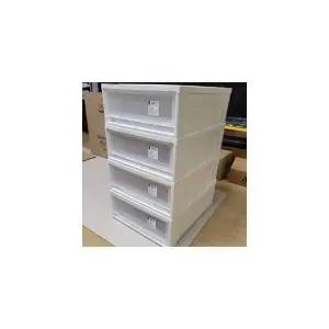 아이리스 코리아 리빙박스 수납정리함 투명 플라스틱 옷장 서랍 화장대 정리 정리함 박스 BC-370 4개 SET