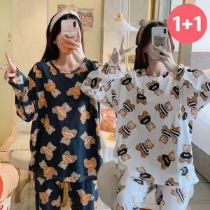 어나더뷰 1+ 1 꿀잠 빅사이즈 라운드 파자마 상하세트 1106
