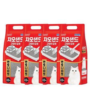 이나바 챠오샌드 벤토나이트 응고형 고양이모래 무향 4.5kg x 4개