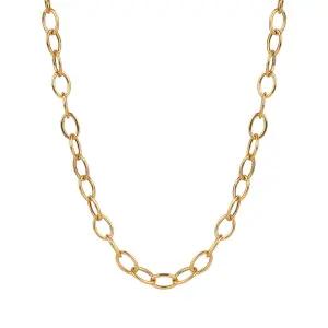 14K 여자 금 목걸이 할로우 링크 체인 2타입