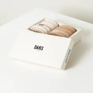 [매장정품] 닥스 여성 양말 사계절 여자 브라운 체크 수면양말2종 세트 DL4DMU