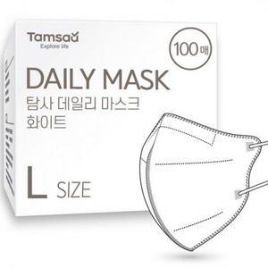 탐사 국내생산 데일리 컬러 마스크 새부리형 대형 (슬림핏), 100개입, 화이트