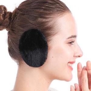 겨울 똑딱이 보온 끈없는 귀마개 털 토끼털 방한 귀덮개