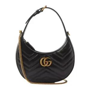 25FW 구찌 GG마몽 하프문 미니백 숄더백 블랙 699514 DTDHT 1000