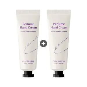 퓨어그라운드 퍼퓸 핸드크림 엠버 바닐라 라벤더 50ml 2개