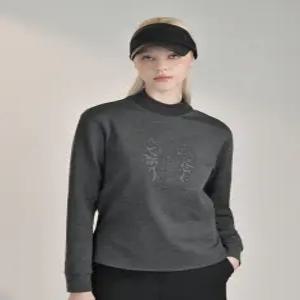 닥스 골프 여성 24FW [PREMIUM] 그레이 닥스 문장 포인트 블루종 티셔츠 DNTS4D721G3