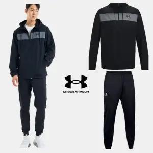 [롯데백화점]언더아머 남성 스포츠 스타일 바람막이 자켓 조거 팬츠 트레이닝복 세트 1621-0261-001
