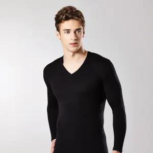 제임스딘 남자 겨울 발열 내복 V넥 브이넥 보온 내의 얇은 긴팔 JHMIX012