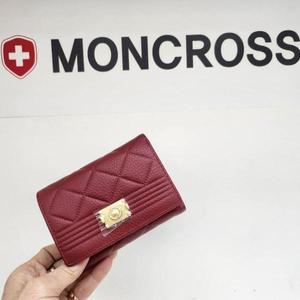 [몽크로스] DP01 퀼팅 소가죽3단반지갑 대동백화점3단이라 작아요 작은미니백에수 (S23682564)