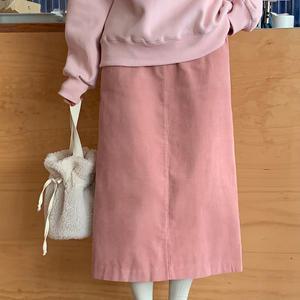 아르니 골덴 코듀로이 H라인 뒷트임 롱스커트 3color