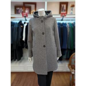 앤디스클라인 세이브존07 잔체크 후드 코트  A2NDH807A