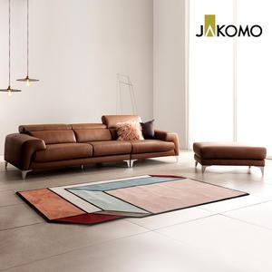 [자코모] 하운드 4인 기능성 슈렁큰 천연면피 소가죽 소파+스툴