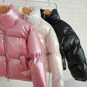 [제이큐]샤이닝 글로시 유광 숏패딩 3color