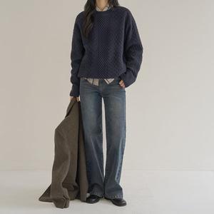 [공구우먼] [제작] 아데프 히든밴딩 속기모 스트레이트 데님 팬츠 79206 빅사이즈여성의류