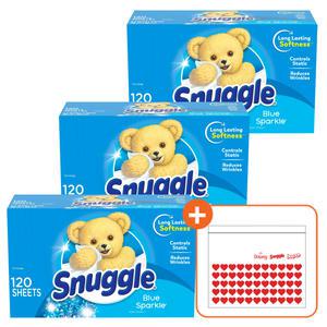 [내일도착]스너글 건조시트 드라이시트 블루 스파클 120매 x 3개