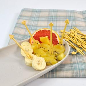 [키친유]옥수수 과일 꽂이 (80입) 떡 컵과일 샌드위치 도시락 꾸미기 데코픽 포크 꼬지