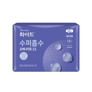 [화이트] 수퍼흡수 33CM 오버나이트 14P,1