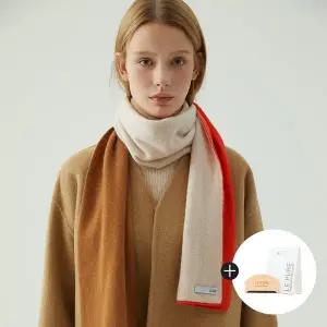 [르퓨어] 캐시미어 100 컬러배색 니트머플러(브러쉬+쇼핑백 증정/ 오늘출발)