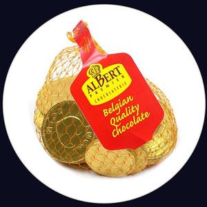 에스제이서진 벨기에 알버트 선물용 행운의 동전 코인 초콜릿50g 30봉(1봉에 8-10개입)
