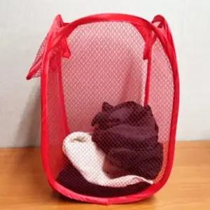 에이치플러스몰 대용량 빨래바구니 접이식 망사 손잡이 바구니 캠핑바구니 소형바구니