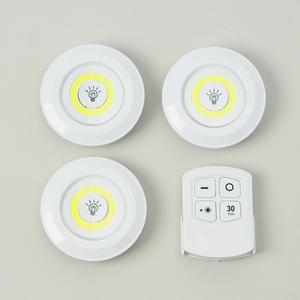 Acc LED 붙이는 조명 무드등 3개 백색 리모컨 벽 부착 등 터치 무선 접착식 부착식