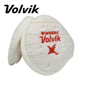 볼빅 여성용 방한용품 자수 로고 골프 니트 귀마개 귀도리 화이트 P