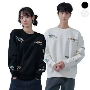 (체이스컬트) 공용 DRAWING 기모 맨투맨 T-SHIRT/2Color