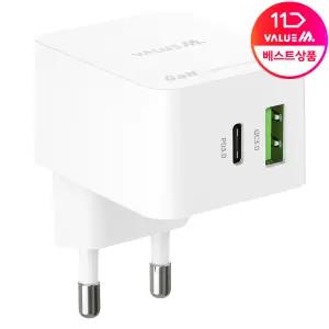 [1개+1개] 밸류엠 20W 25W USB PD PPS 고속 충전 미니 스퀘어 가정용 충전기 C타입 1포트 2포트 아답타 분리형 일체형