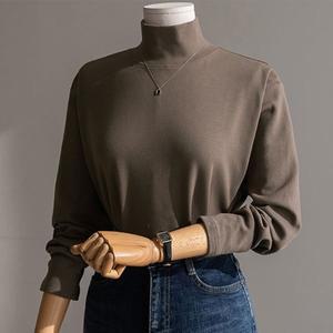 (안나앤플러스)제르 반하이넥 기모 티셔츠[티셔츠DPU36]빅사이즈