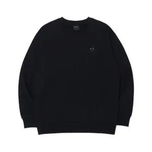 [하프클럽/리트머스]스마일 로고 맨투맨 BLACK-P6TU148