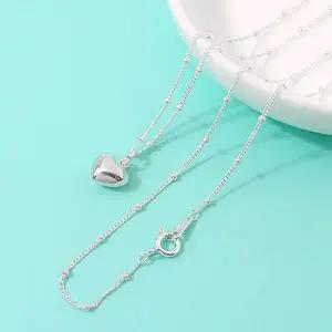 싼비즈 [8-657-18]순은목걸이줄 커브루루 45cm 실버925 무도금 ,1개