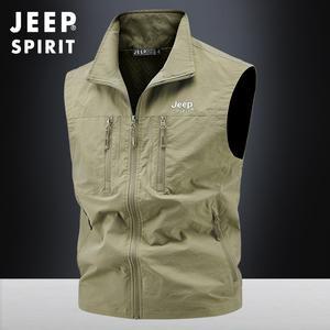 JEEP 남자 2025년 봄가을 신상 얇은 야상 조끼 2501