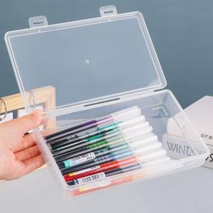 슬림 필통 투명 플라스틱 케이스 보관 수납 정리함