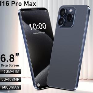 새로운 스마트폰 I16 Pro max 글로벌 버전 휴대폰16G+1T 6.8인치 HD+ 안드로이드 14 6800mAh 4G/5G 네트워