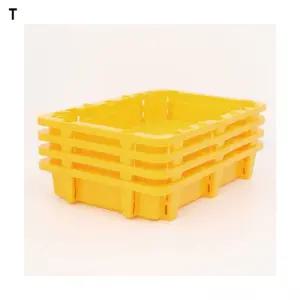 플라스틱농수산물운반상자 옐로우/플라스틱/보관함/장바구니/바구니/대형/이사/박스/과일/농산물/계육/공구
