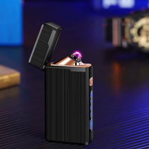 레트로 더블아크 플라즈마 라이터 C타입 충전식 방풍 안전회로 메탈 USB 전기 라이타