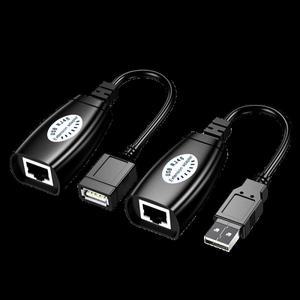 USB to RJ45 LAN 케이블 익스텐션 어댑터 확장기 Cat5 패치 코드 블랙 네트워킹 액세서리 2 개