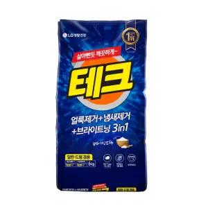 테크 3IN1 분말세제 일반드럼 겸용 리필 6KG 1개 (진드기 사체 제거)
