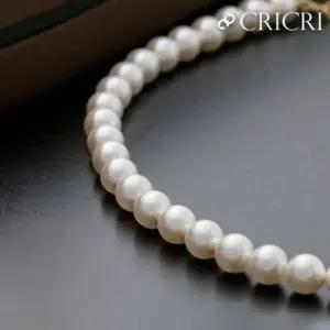 [하프클럽/]18K 스와로브스키 크리스탈 제작 진주목걸이 50cm